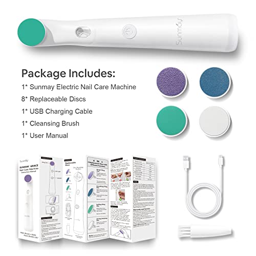 SUNMAY 4-in-1 Rechargeable Electric Nail File Set for Home Pedicure and Nail Care - Image 9
