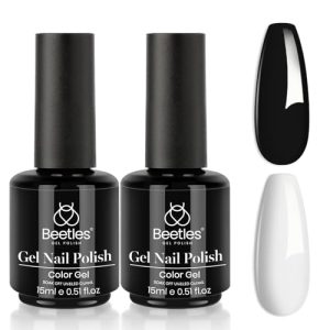 Beetles 2 x 15ml Black and White Gel Nail Polish Kit Soak Off