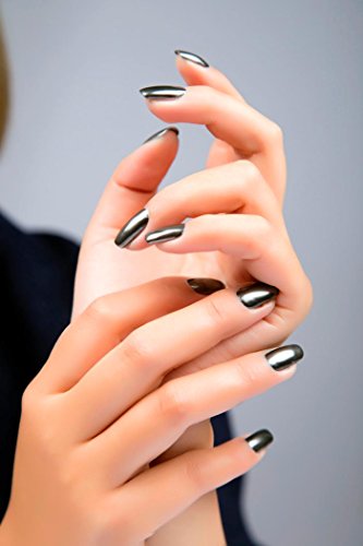 DATEWORK Mirror Plating Silver Paste Metal Color Stainless Steel Silver Nail Polish (Black) - Image 5