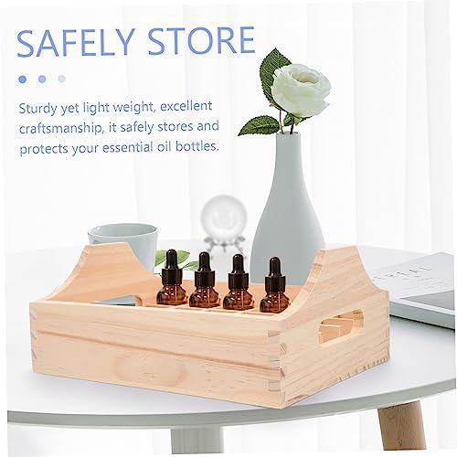 1pc Pine Wood Essential Oil Storage Box Organizer Case Display Rack for Travel - Image 7