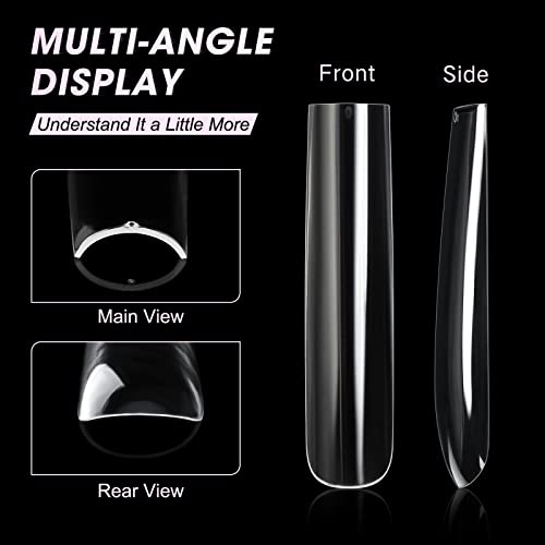 Ranrose Extra Long Nail Tips,240PCS XXXL Long Square Acrylic Nail Tips & 120PCS XXL Tapered Square Nail Tips - Image 5