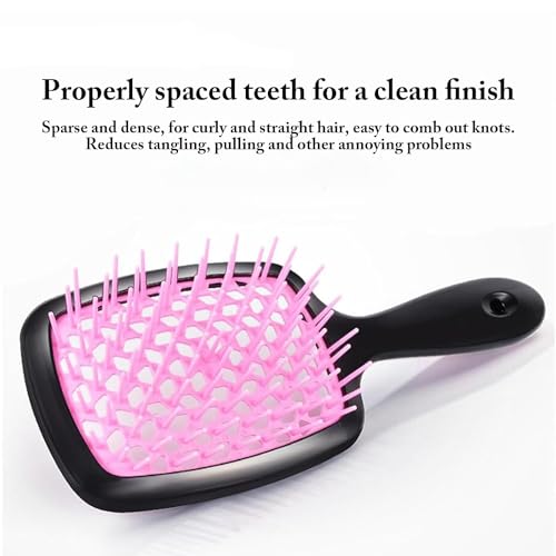 Unbrash Detangling Hair Brush Ultra-Soft Bristles Black Purple New - Image 3