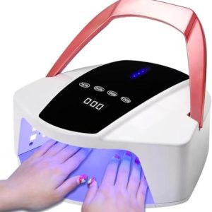 UV LED Nail Lamp 96W Rechargeable,Cordless Professional Nail Dryer Gel Nail Polish Curing Lamp, 4 Timer Setting LCD Display Auto Sensor Nail Lights,Nail Art Manicure Tools for Home and Salon
