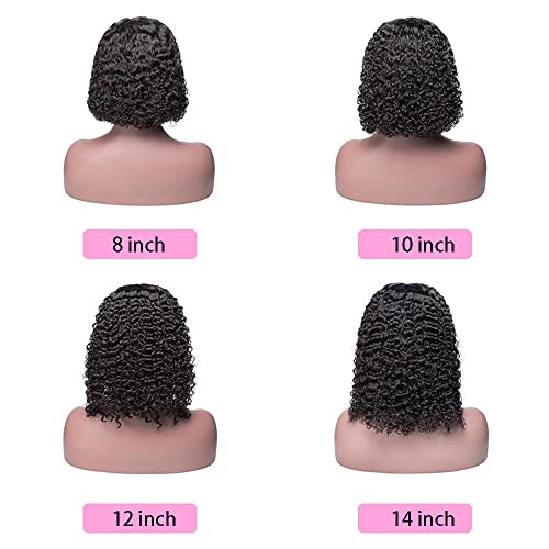 Short Curly Wig Lace Front Human Hair Wigs for Black Women Pixie Cut Lace Front Wigs 4x4 Brazilian Remy Human Hair 150% Density Natural Black Color 8 Inch - Image 3