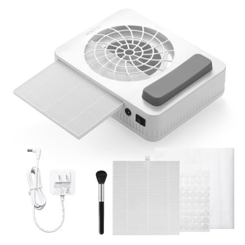 Aokitec Nail Dust Collector with Reusable Filters, Powerful Nail Vacuum Fan with Disposable Filter Cotton Dual-use Electric Dust Collection Machine for Acrylic Builder Gel, Nails Salon, Easter Gifts