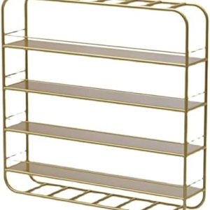 Gold Wall Mounted Nail Polish Rack Organizer 80x17x80cm for Home Spa