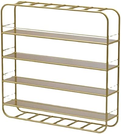 Gold Wall Mounted Nail Polish Rack Organizer 80x17x80cm for Home Spa