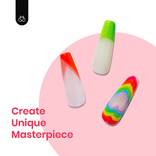 Beetles Gel Nail Polish Kit with 240Pcs Nail Extension Kit and 2 In 1 Nail Glue Base Gel, 6 Colors Spring Summer Gel Nail Polish Soak Off Nail Lamp Cured Nail Manicure Nail Art Design Gifts for Women - Image 5