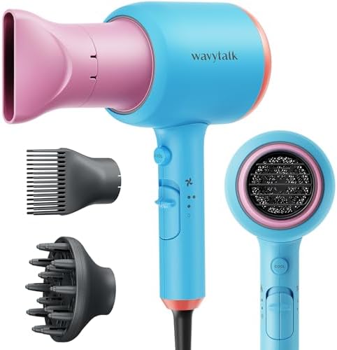 Wavytalk 1875 Watt Professional Hair Dryer Kit with Diffuser Comb Concentrator All Hair Types
