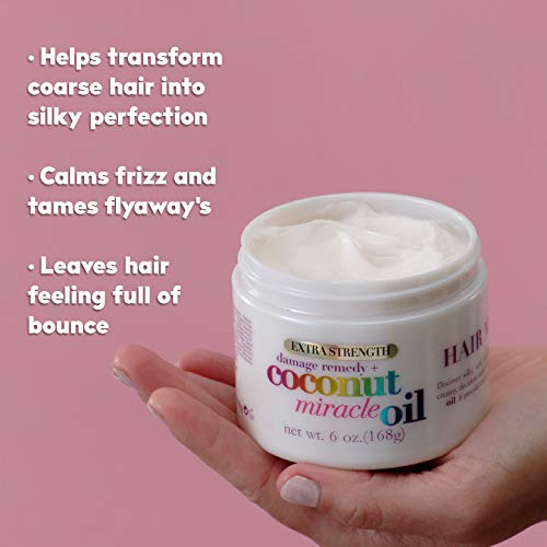 OGX Extra Strength Damage Remedy + Coconut Miracle Oil Hair Mask, Extra Hydrating & Softening Anti-Frizz Treatment to Help Repair Hair, Paraben-Free, Sulfated-Surfactants Free, 6 oz - Image 6
