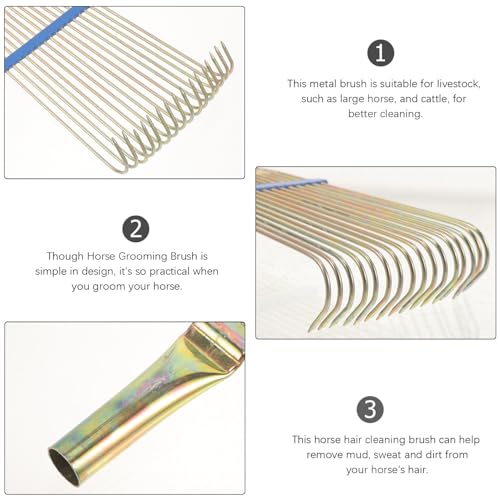 Horse Grooming Brush Steel Horse Shedder Scraper Deshedding Tool Horse Hair Comb Cleaning Brush Dog Rake Horse Tail Brush Massage Tool Pet Hair Removal Brush - Image 8