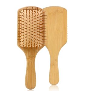 Natural Paddle Hairbrush Wooden Bamboo, Eco Friendly for Women, Men, and Kids. Thin, Thick, Long Curly, or Straight Hair and Sustainable Hair Brush.