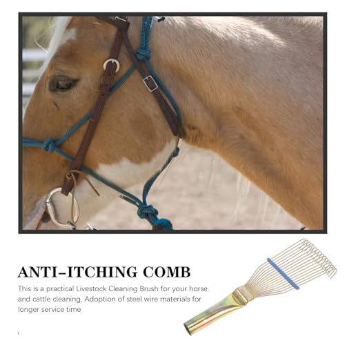 Horse Grooming Brush Steel Horse Shedder Scraper Deshedding Tool Horse Hair Comb Cleaning Brush Dog Rake Horse Tail Brush Massage Tool Pet Hair Removal Brush - Image 4
