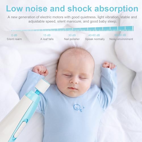 Baby Nail Trimmer Electric - 8 in 1 Rechargeable Baby Nail Filer with Led Light Trim and Polish Set for Newborn Baby Infant Toddler Kids Fingernails Care 8 Grinding Heads - Image 7