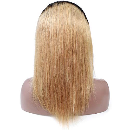 18 Inch Ombre 1B/27 Straight Lace Front Human Hair Wig 150% Density for Black Women - Image 2