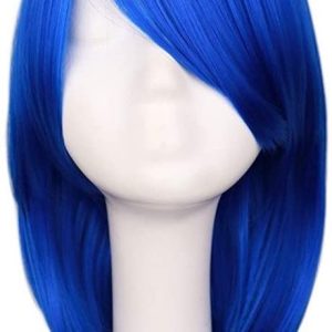 Wigs Navy Blue Short Hair Wig Repair face Long bob Synthetic Cosplay Wig Pastel Colorful Costume Wig