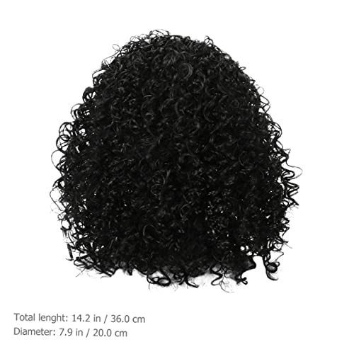 Natural Full Curly Long Afro Wig for Black Women, Includes Bangs, High-Temp Wire Headband Included - Image 9