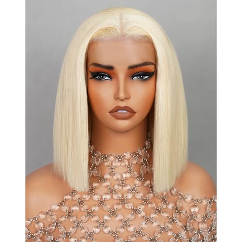 Arabella 613 Bob Wig Human Hair Ready to Go Glueless Wig 200% Density Straight 613 Bob Wigs Human Hair Pre Plucked with Baby Hair((10inch, 4x4 Glueless Bob))