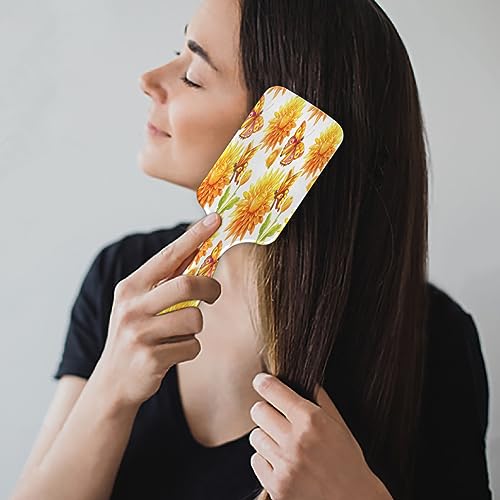 Flower Butterflies Hair Brush Detangler Brush with Nylon Bristle for Thick Curly Thin Long Short Wet or Dry Hair Adds Shine and Makes Hair Health Paddle Hairbrush for Women Men - Image 7
