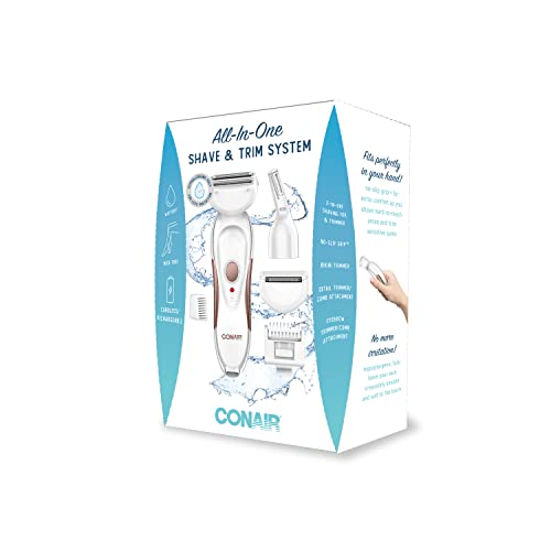 Conair All-In-1 Body and Facial Hair Removal for Women, Cordless Electric Trimmer & Shaver, Perfect for Face, Ear/Nose, Eyebrows, Legs, and Bikini Lines - Image 8