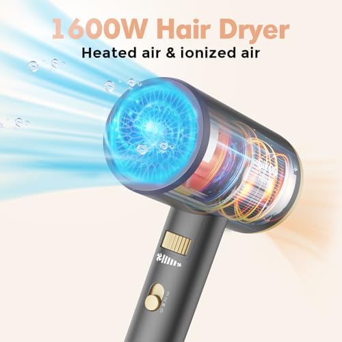 SIYOO 1600W Gold Ionic Hair Dryer with Diffuser Lightweight Design - Image 3