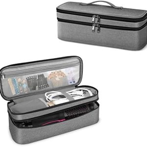 SITHON Double-Layer Travel Carrying Case for Shark FlexStyle/SmoothStyle, Water Resistant Storage Organizer Bag for Airwrap Styler, Also for Revlon One-Step Hair Dryer (Bag Only) (Gray)