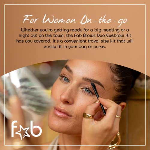 Duo Eyebrow Kit, Ultimate Brow Kit with Compact Powder Mirror and Eyebrow Shaper, Waterproof Eye Makeup Contour Palette Set for Eyebrow, Eyebrow Cosmetics, (Dark Brown/Chocolate Brown) - Image 6