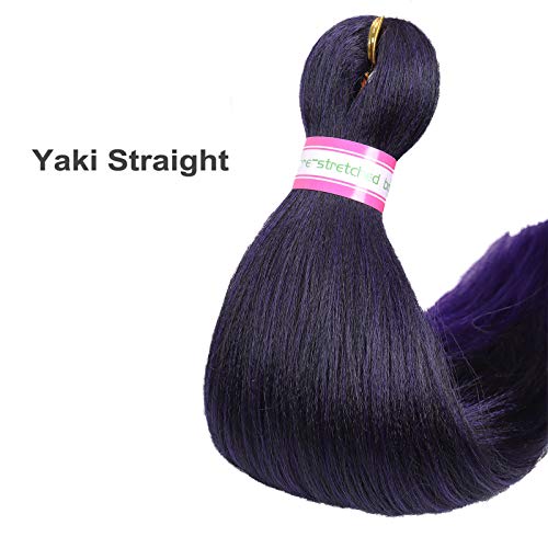 Pre-Stretched 20 Inch Yaki Straight Synthetic Braiding Hair Extensions 8 Packs #T1B/Purple - Image 8