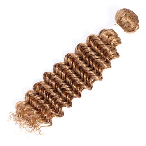 REMY HAIR Brazilian Human Hair Bundles Deep Wave Hair Bundles Honey Blonde Color Hair Extensions 16 Inch - Image 2