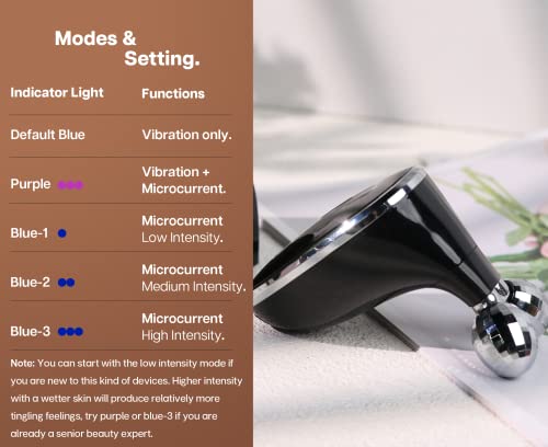 Gemini Microcurrent Face Massager Roller, Skin Rejuvenation Beauty Device for Neck and Face, Double Chin Reduction, Anti-Wrinkles, Face Sculpting, Toning and Tightening (Glossy Black) - Image 4