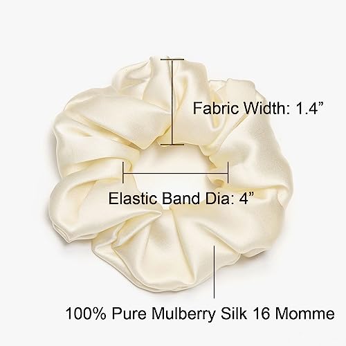 3Pack Silk Scrunchies For Hair 100% Pure Mulberry Silk 16 Momme Scrunchies With Elastic Band Silk Hair Scrunchies Hair Ties For Women Girls - Image 2