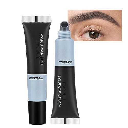 BINGBRUSH 2 Pcs Peel Off Eyebrow Cream Set, Natural Color Eye-Brow Gel Brow Stain Tint Long-Lasting Waterproof Eyebrow, Easy Peel Off Eyebrow Brow Tattoo Makeup -Up To 3 Days (04 Gray)