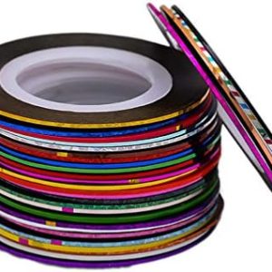 Beaupretty Nail Art Striping Tape Set - 42 Rolls, 32 Vibrant Colors, DIY Manicure Supplies