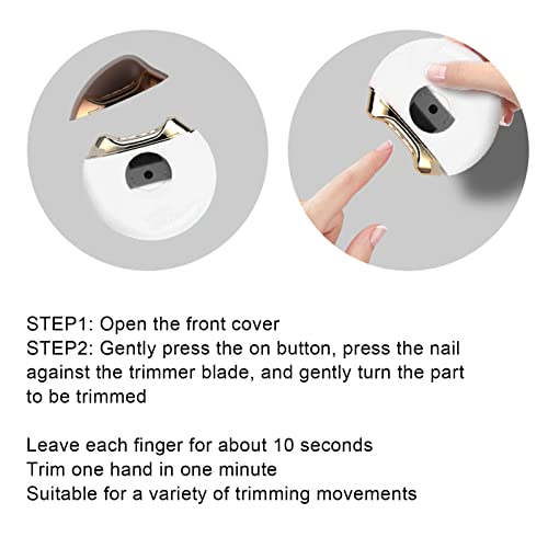 Automatic Electric Nail Clipper with USB Cable,360 Degree Rotating Head Electric Nail Cutter for Adults ABS Prevent Splatter File Function Small Automatic Nail Cutter for (White) - Image 9