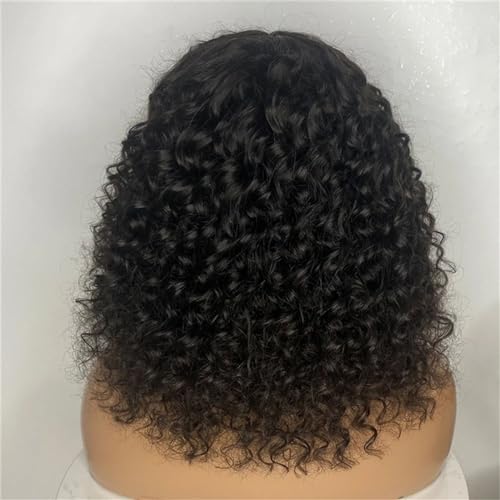 Hair Wigs human hair Kinky Curly Wig with Bangs Full Machine 14-40 Inch Long Curly Human Hair Wig for Black Women Glueless Remy Hair Non Lace Front Wig, Natural Color Natural Wigs for women High Densi - Image 6