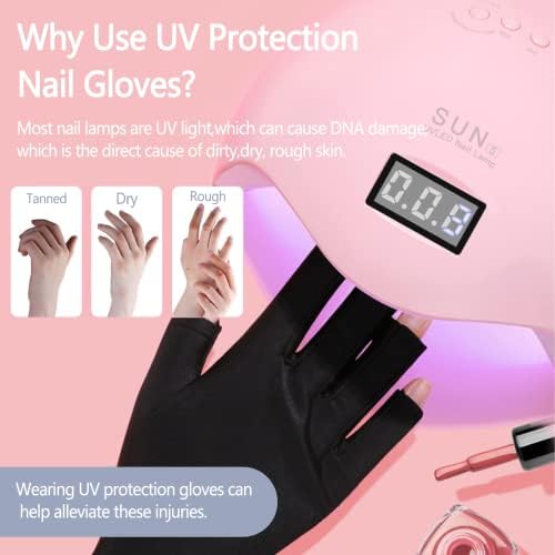 UV Protection Gloves for Gel Nails Lamp - Anti UV Light Gloves for Nail Manicure - Image 2