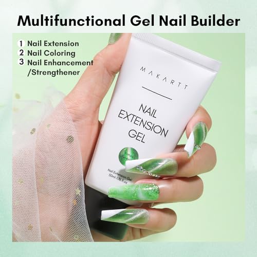 Makartt Cat Eye Poly Nail Gel 50ML Gel Builder for Magnetic Effect Nail Extension Strengthener 3D Diy Hard Gel Manicure Nail Art Home-Nature Serenity - Image 2