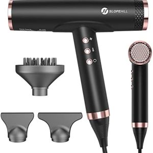 Ionic Hair Dryer Compact with Fast Diffuser for Quick Drying and Styling