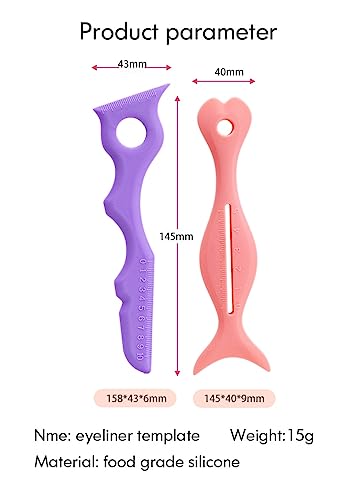 2 Pcs Pink Silicone Eyeliner Stencils for Perfect Winged Eyeliner and Eyeshadow - Image 7
