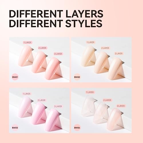 gelike ec Sheer Nude Gel Polish Set- Jelly Nail Polish Light Pink Gel with Liner, Neutral Color Jelly Soak Off UV Gel Nails for Nail Art French Manicure at Home 7ML 6PCS - Image 4