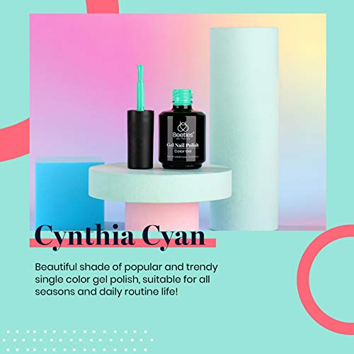 Beetles Gel Nail Polish Carly Coral Orange Color Neon Soak Off LED Nail Lamp Gel Polish & Beetles Gel Nail Polish Cynthia Cyan Color Spring Summer Soak Off U V LED Nail Lamp - Image 6