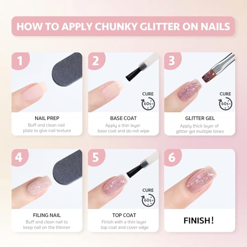 GAOY Rose Garden Jelly Gel Nail Polish and Reflective Glitter Gel Nail Polish for Salon Gel Manicure and Nail Art DIY at Home - Image 8