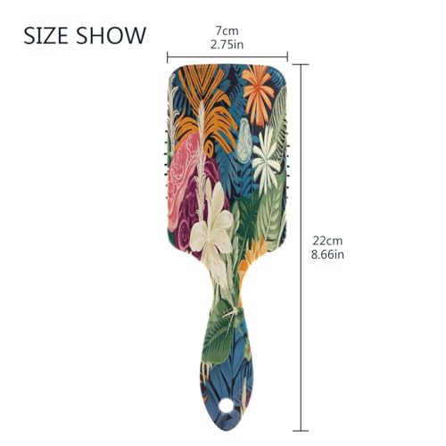 Traditional Hawaiian Style Floral in Multi Colors Air Cushion Hair Brush, Detangling Hair Brush, Anti Static Brush, Styling Brush - Image 3
