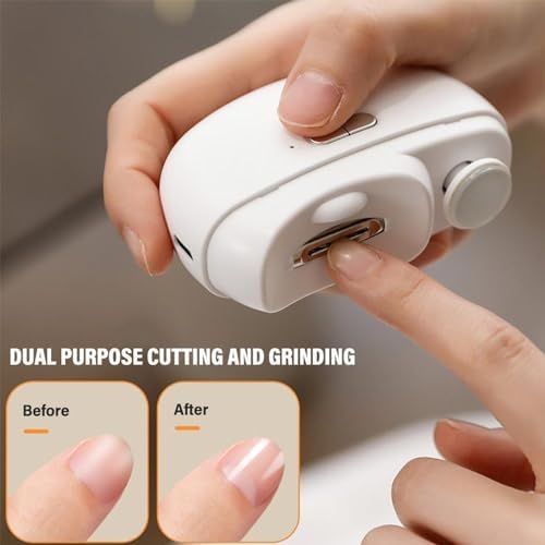 Electric Nail Clipper, 2 in 1 Automatic Nail Clipper, USB Rechargeable Safety Fingernail Trimmer for Newborn, Infant, Baby, Toddler, Kids, Adult and Seniors (Purple) - Image 3