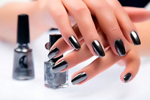DATEWORK Mirror Plating Silver Paste Metal Color Stainless Steel Silver Nail Polish (Black) - Image 3