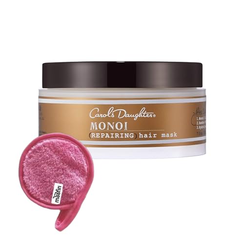 Carol's Daughter Repairing Hair Mask 1-Pack, 7 oz Makeup Cleansing Cloth, Monoi Repairing Hair Mask with Tahitian Tiare Flower, Strengthen & Restore, Hair Mask for Curly Hair, No Parabens