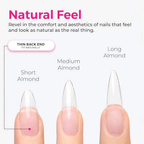 LLBA Soft Gel Nail Tips - 360Pcs Soft Gel Nail Extension Tips, 10 Sizes Clear Full Cover Fake Nails for Nail Extension, Long-Lasting Salon Quality, Natural Look & Comfortable Wear (Almond, Long) - Image 3