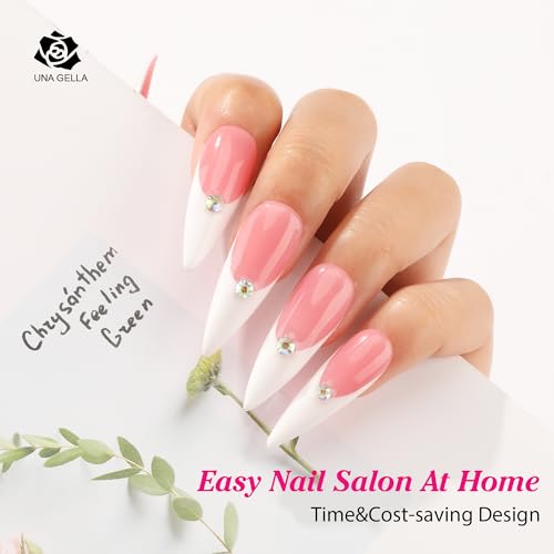 UNA GELLA Long Stiletto Gel X Nail Tips Full Cover 504PCS Pre-shape Long Stiletto Almond Fake Clear Nails Tips No Need File Stiletto Gel Tips No C Curve for Nail Extension DIY Art Salon 12 Sizes - Image 8