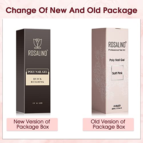 ROSALIND Pink Poly Nail Gel, 60ml Soft Pink Poly Extension Gel for Nail Natural Builder Nail Gel Pink Color, Light Pink Poly Extension Nail Decoration Long-Lasting Poly Nail Enhancement Gel - Image 2