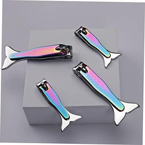 4pcs Nail Clippers Portable Nail Clipper Nail Care Supply Nail Trimmer Little Fish Nail Clipper Kit De Manicura Nursing Nail Kits Manicure Clipper Stainless Steel Handle Household - Image 7